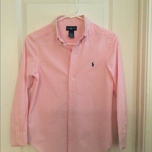 Ralph Lauren Polo Boy Pink and White Plaid Shirt
